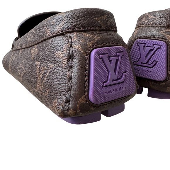 Louis Vuitton Men\'s Monogram Leather Driver Loafers Size 7LV Designer main image 4